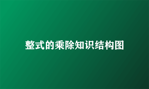 整式的乘除知识结构图
