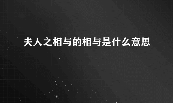 夫人之相与的相与是什么意思