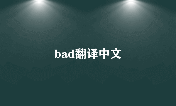 bad翻译中文