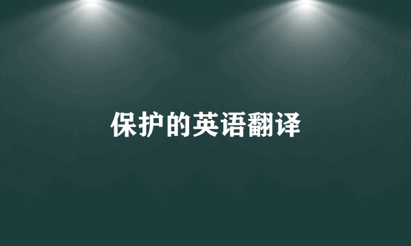 保护的英语翻译