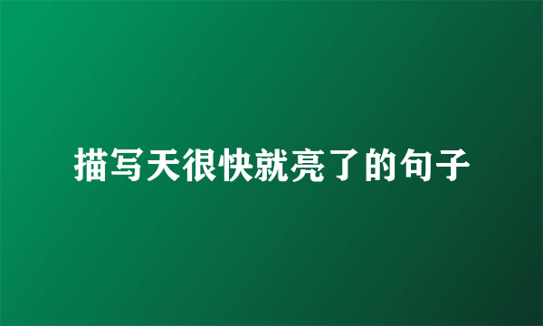 描写天很快就亮了的句子