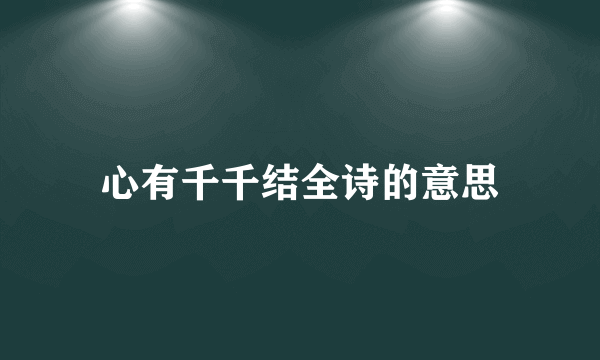 心有千千结全诗的意思