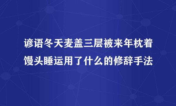 谚语冬天麦盖三层被来年枕着馒头睡运用了什么的修辞手法