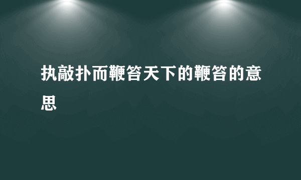 执敲扑而鞭笞天下的鞭笞的意思