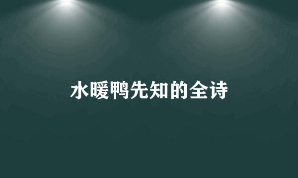 水暖鸭先知的全诗