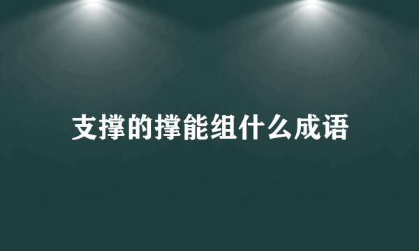 支撑的撑能组什么成语
