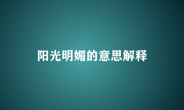 阳光明媚的意思解释