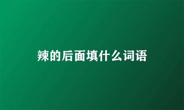 辣的后面填什么词语