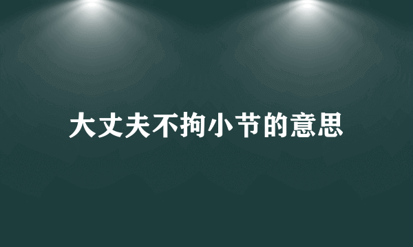 大丈夫不拘小节的意思