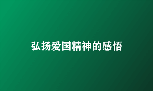 弘扬爱国精神的感悟