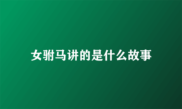 女驸马讲的是什么故事