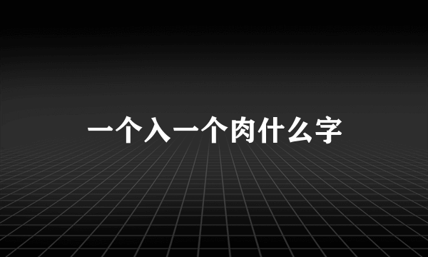 一个入一个肉什么字