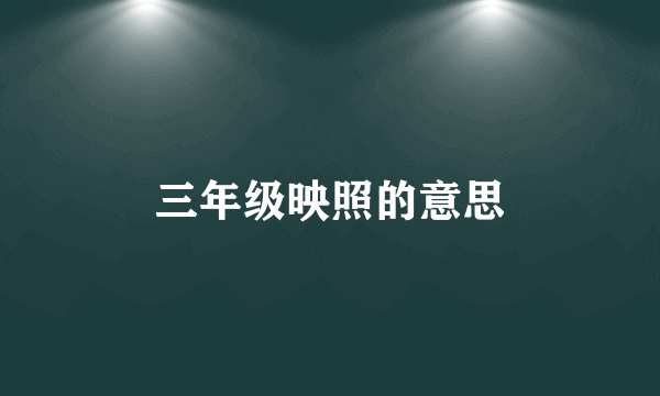 三年级映照的意思