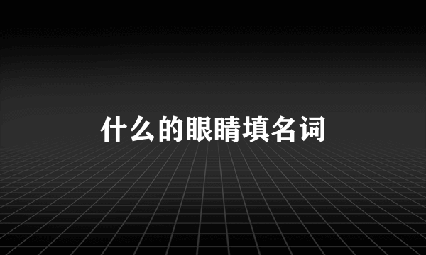 什么的眼睛填名词