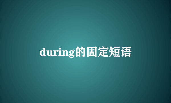during的固定短语