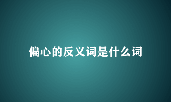 偏心的反义词是什么词