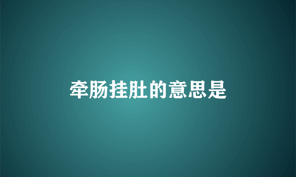 牵肠挂肚的意思是