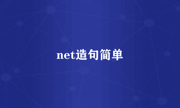 net造句简单