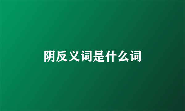 阴反义词是什么词