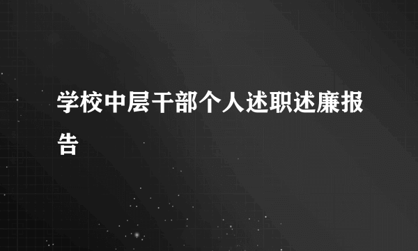 学校中层干部个人述职述廉报告