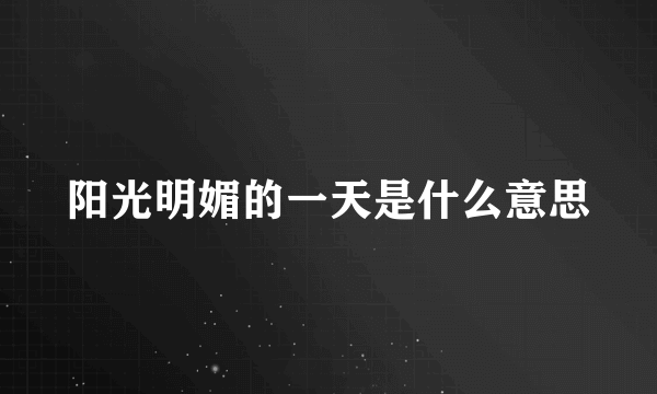 阳光明媚的一天是什么意思