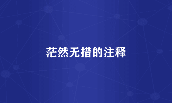 茫然无措的注释