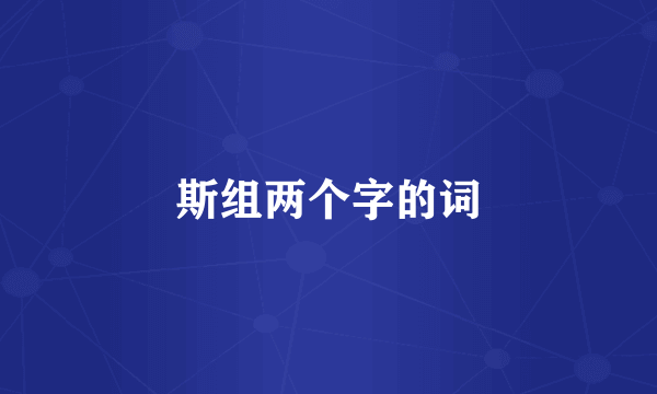 斯组两个字的词