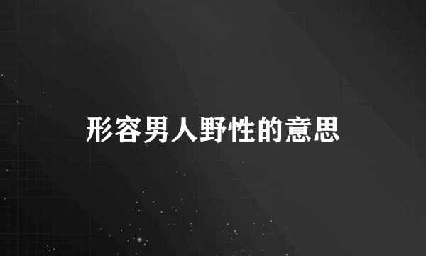 形容男人野性的意思