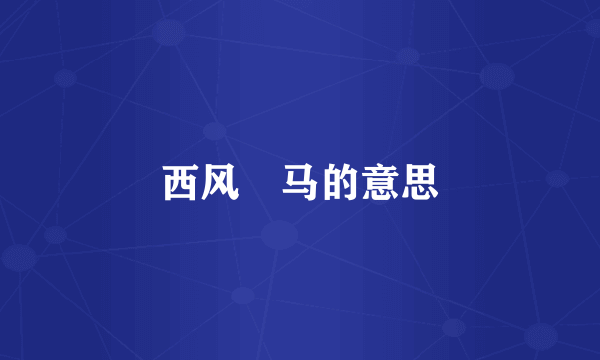 西风廋马的意思