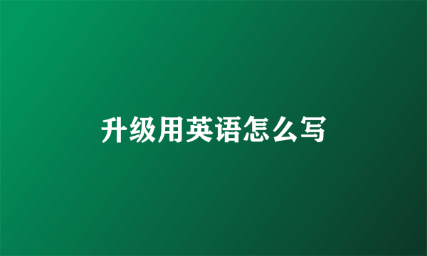 升级用英语怎么写