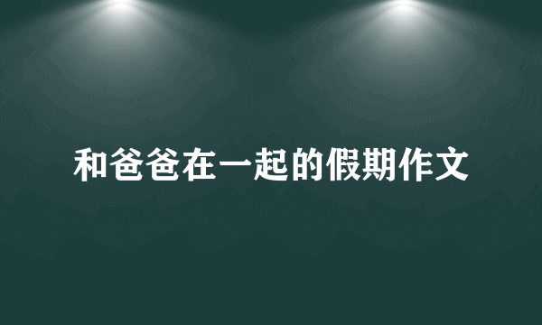 和爸爸在一起的假期作文
