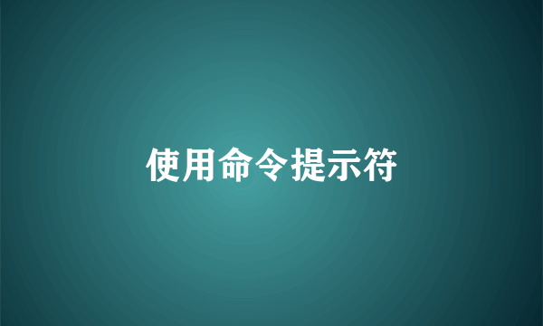 ‌使用命令提示符‌