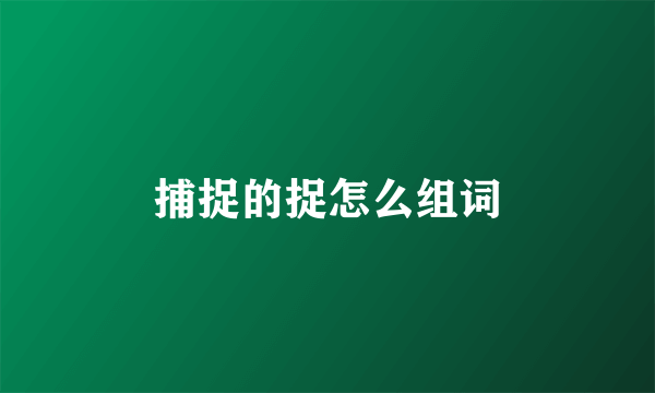 捕捉的捉怎么组词
