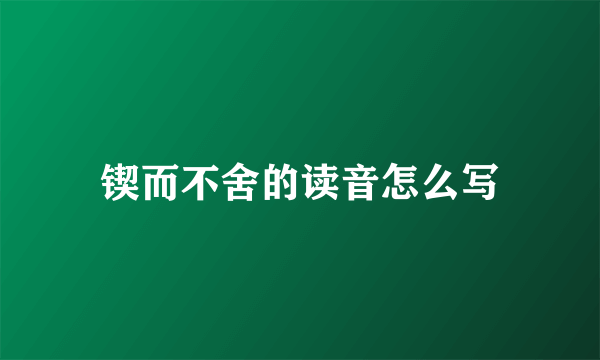 锲而不舍的读音怎么写