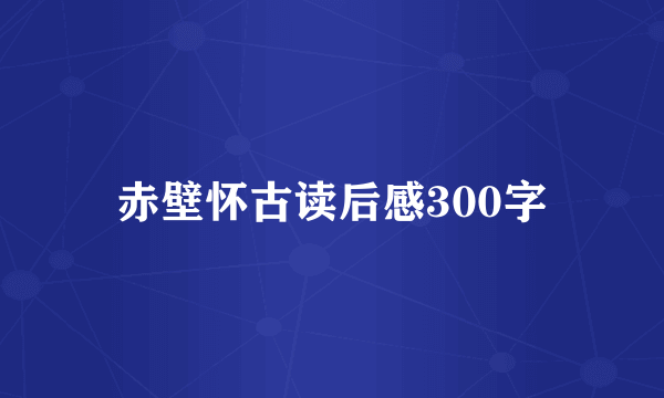赤壁怀古读后感300字