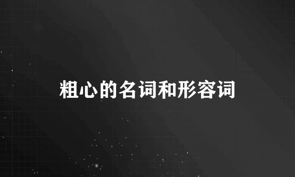 粗心的名词和形容词