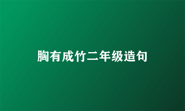 胸有成竹二年级造句