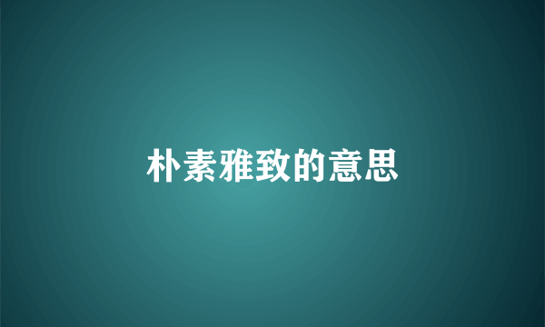 朴素雅致的意思