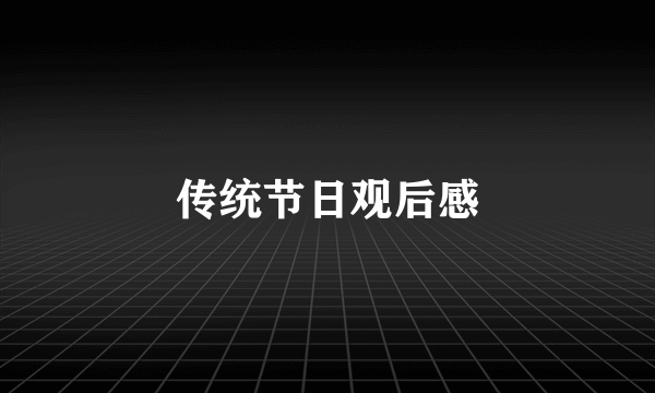 传统节日观后感
