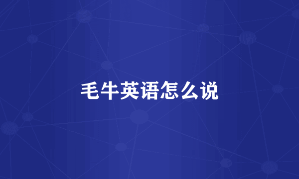 毛牛英语怎么说