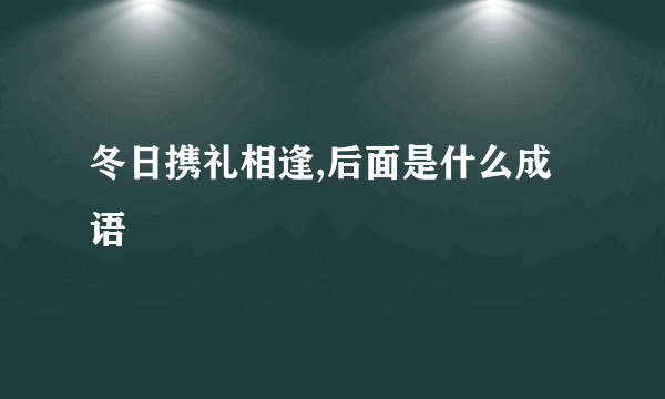 冬日携礼相逢,后面是什么成语