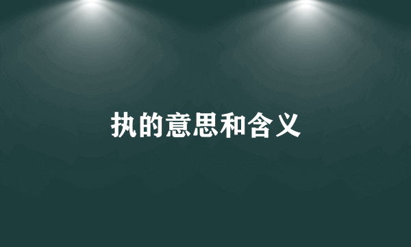 执的意思和含义
