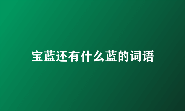 宝蓝还有什么蓝的词语