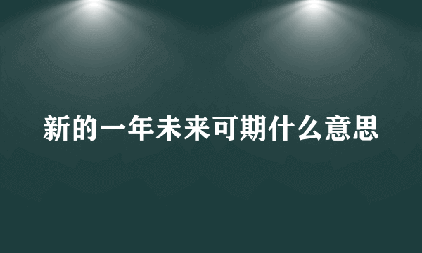 新的一年未来可期什么意思