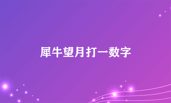 犀牛望月打一数字