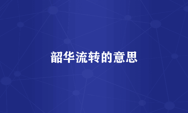 韶华流转的意思