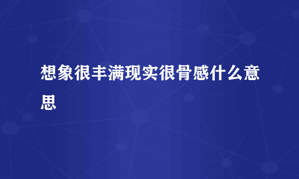 想象很丰满现实很骨感什么意思