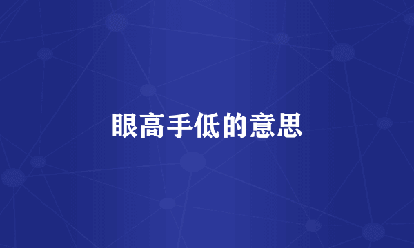 眼高手低的意思