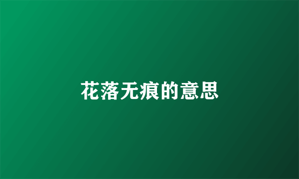 花落无痕的意思