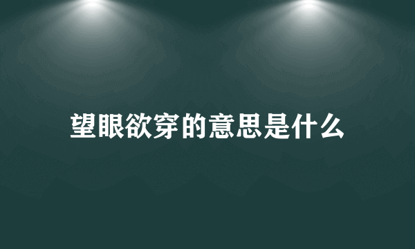 望眼欲穿的意思是什么